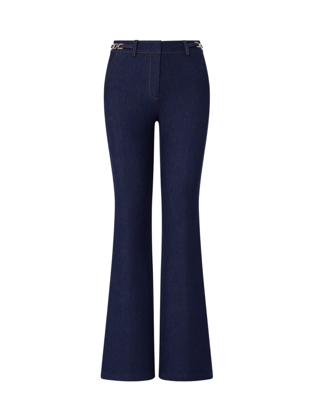 Liu Jo jeans donna a zampa con catenelle logate lavaggio blu