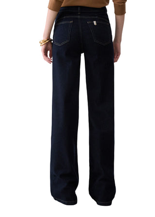 Liu Jo jeans flare donna vita alta con cintina lavaggio blu scuro