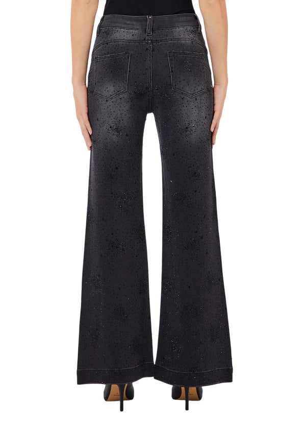 Liu Jo jeans a zampa Glam con applicazioni gioiello lavaggio nero