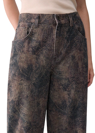 Liu Jo jeans ballon donna in fantasia glitterata marrone beige