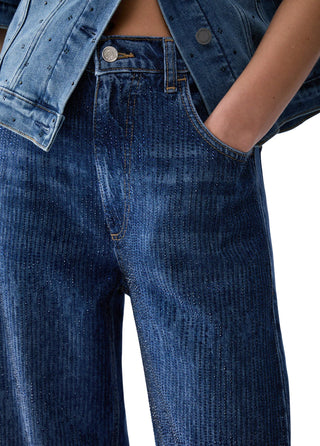 Liu Jo jeans donna straight con strass lavaggio medio