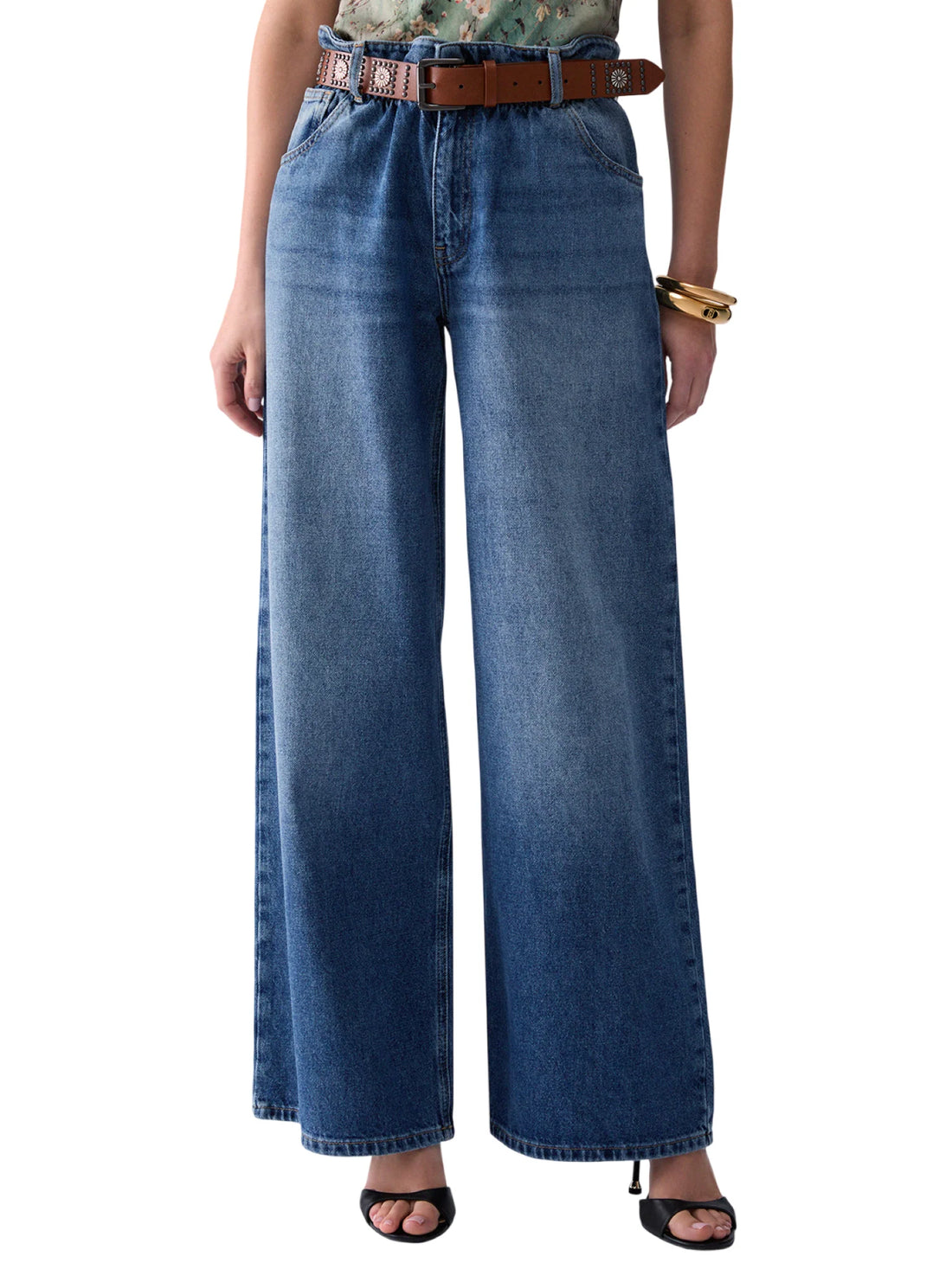 Liu Jo jeans wide leg Candy con cintura lavaggio blu medio