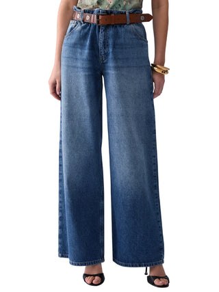 Liu Jo jeans wide leg Candy con cintura lavaggio blu medio