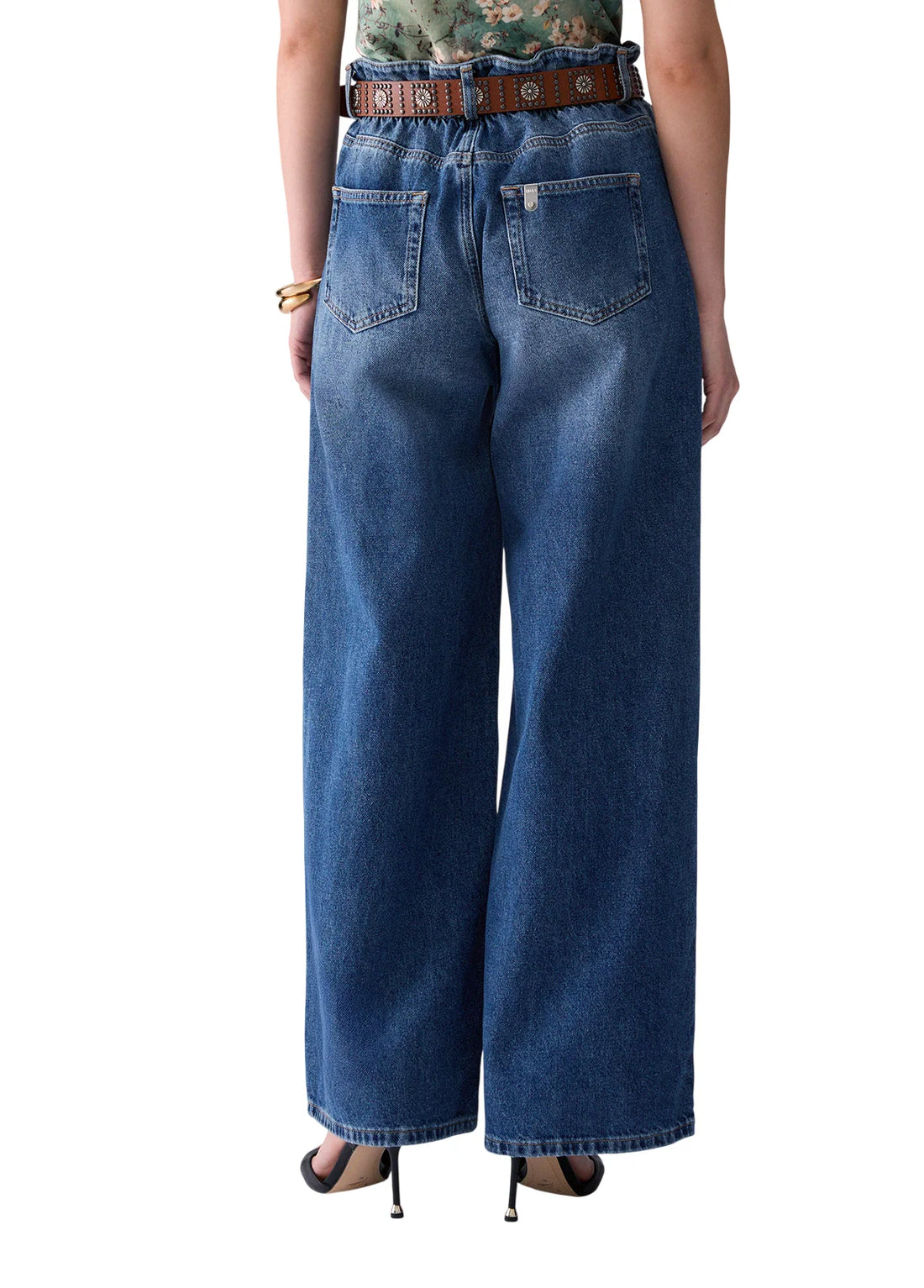 Liu Jo jeans wide leg Candy con cintura lavaggio blu medio