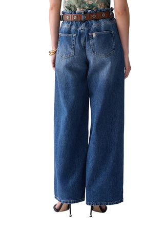 Liu Jo jeans wide leg Candy con cintura lavaggio blu medio