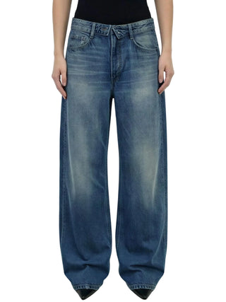 Liu Jo feat Elodie jeans wide leg Dea lavaggio blu medio