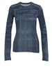 Liu Jo feat Elodie T-shirt manica lunga donna effetto denim lavaggio blu