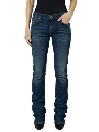 Liu Jo feat Elodie jeans donna Arriccio vita bassa in denim blu scuro