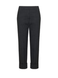 Lola by Sandro Ferrone pantaloni donna slim con risvolto Caserta antracite melange