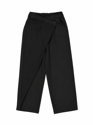 Lulù by Miss Grant pantaloni gamba larga bambina a portafoglio nero LL4451 NERO LU LU'