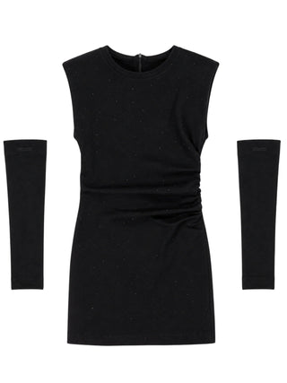 Lulù by Miss Grant abito bambina e manicotti con strass nero LL4453 NERO LU LU' 