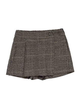 Lulù by Miss Grant gonna pantaloncino bambina fantasia Principe di Galles grigio LL4591 CHENE LU LU'