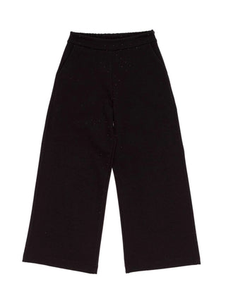 Lulù by Miss Grant pantaloni palazzo bambina con strass nero LL4598 NERO LU LU'