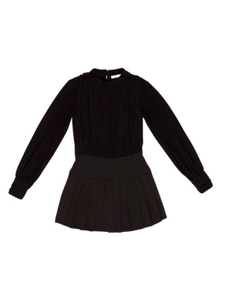 Lulù by Miss Grant abito corto bambina a pieghe nero LL4629 NERO LU LU' 