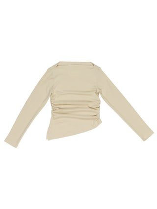 Lulù by Miss Grant T-shirt drappeggiata bambina manica lunga beige LL4664 BEIGE LU LU'