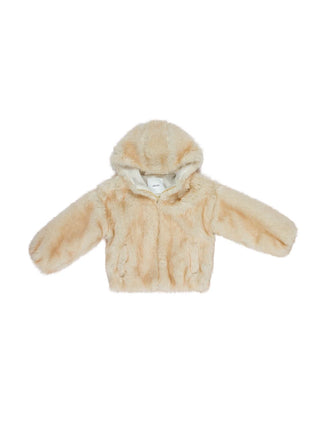 Lulù by Miss Grant pelliccia ecologica bambina con cappuccio beige LL4732 LATTE LU LU'