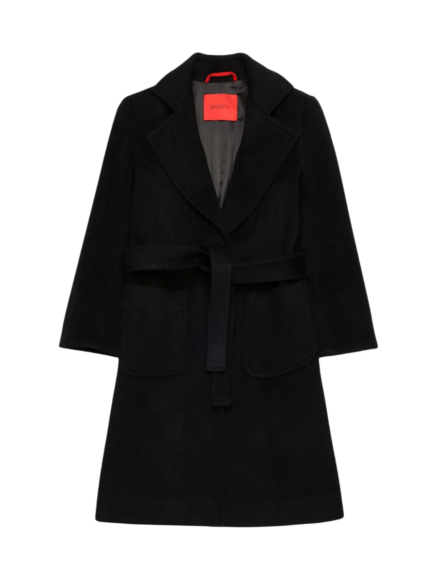 Max&Co cappotto a vestaglia in lana bambina Runaway nero MX0001-MX052 MX900 MAX&CO 