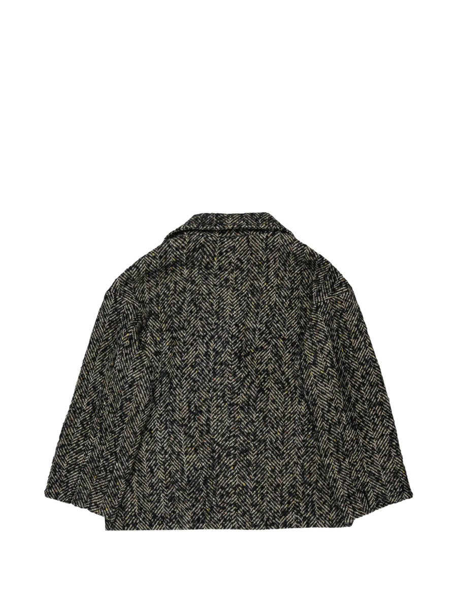Max&Co cappotto doppiopetto corto bambina in lana spigata nero MX0440-MX02N MX900 MAX&CO 