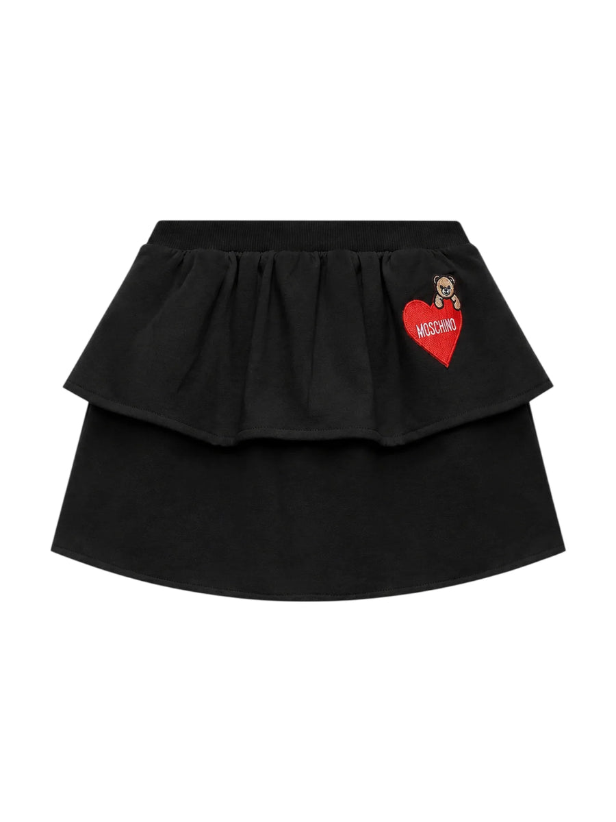 Moschino gonna a balze neonata con orsetto nero