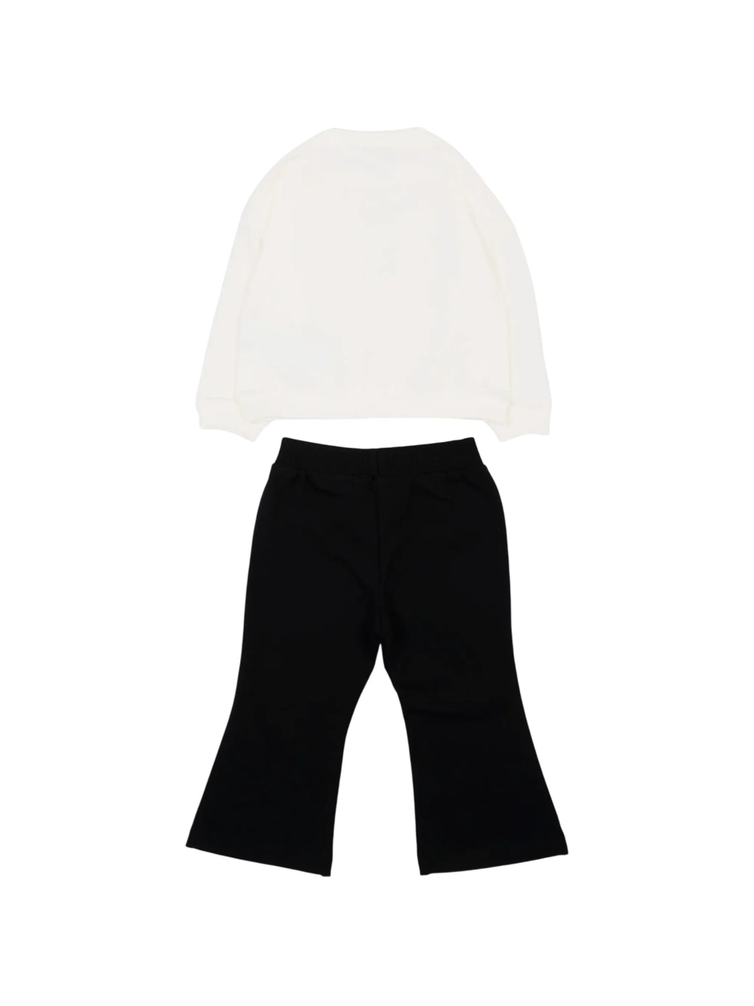Moschino completo sportivo neonata felpa e pantaloni flare con orsetto panna nero
