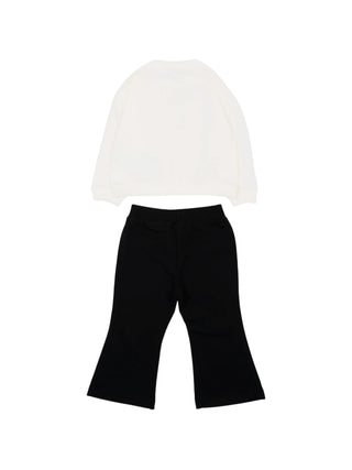 Moschino completo sportivo neonata felpa e pantaloni flare con orsetto panna nero MDK03GLDA63 83933 MOSCHINO 