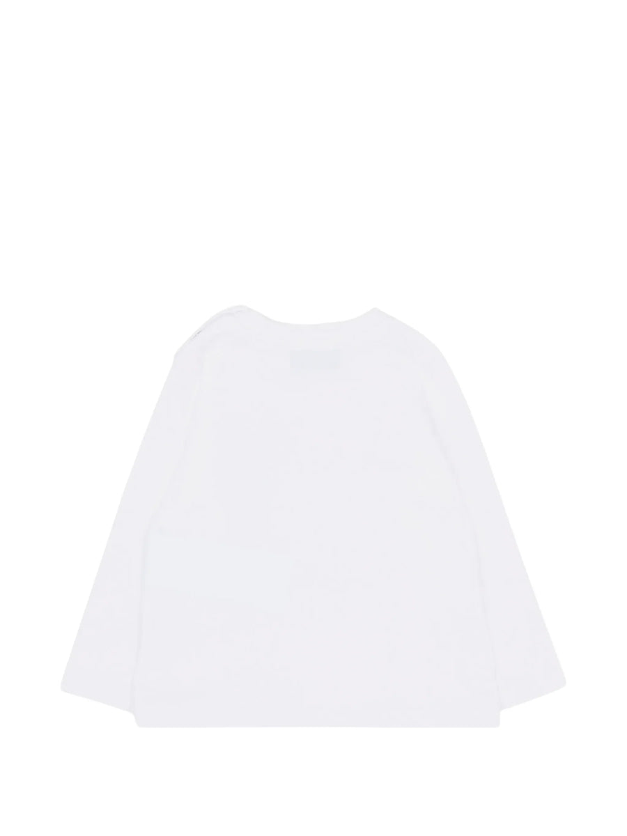 Moschino T-shirt unisex neonato manica lunga con orsetto bianco
