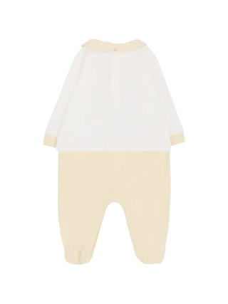 Moschino tutina unisex neonatocon piedini bianco beige MPY06ZLCA40 83631 MOSCHINO 