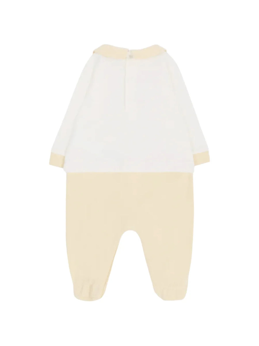 Moschino tutina unisex neonatocon piedini bianco beige