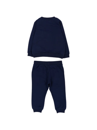 Moschino completo sportivo neonato felpa e pantaloni con orsetto blu MQK05ELCA83 40016 MOSCHINO