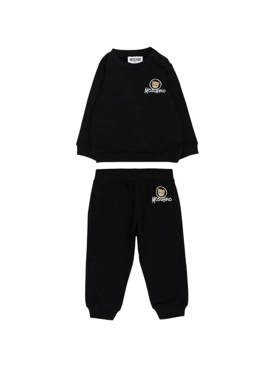 Moschino completo sportivo neonato felpa e pantaloni con orsetto nero