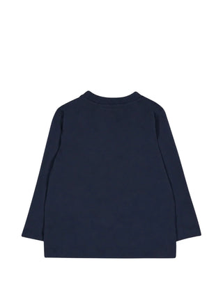 Moschino T-shirt manica lunga con orsetto blu MQO014LAA10 40016 MOSCHINO