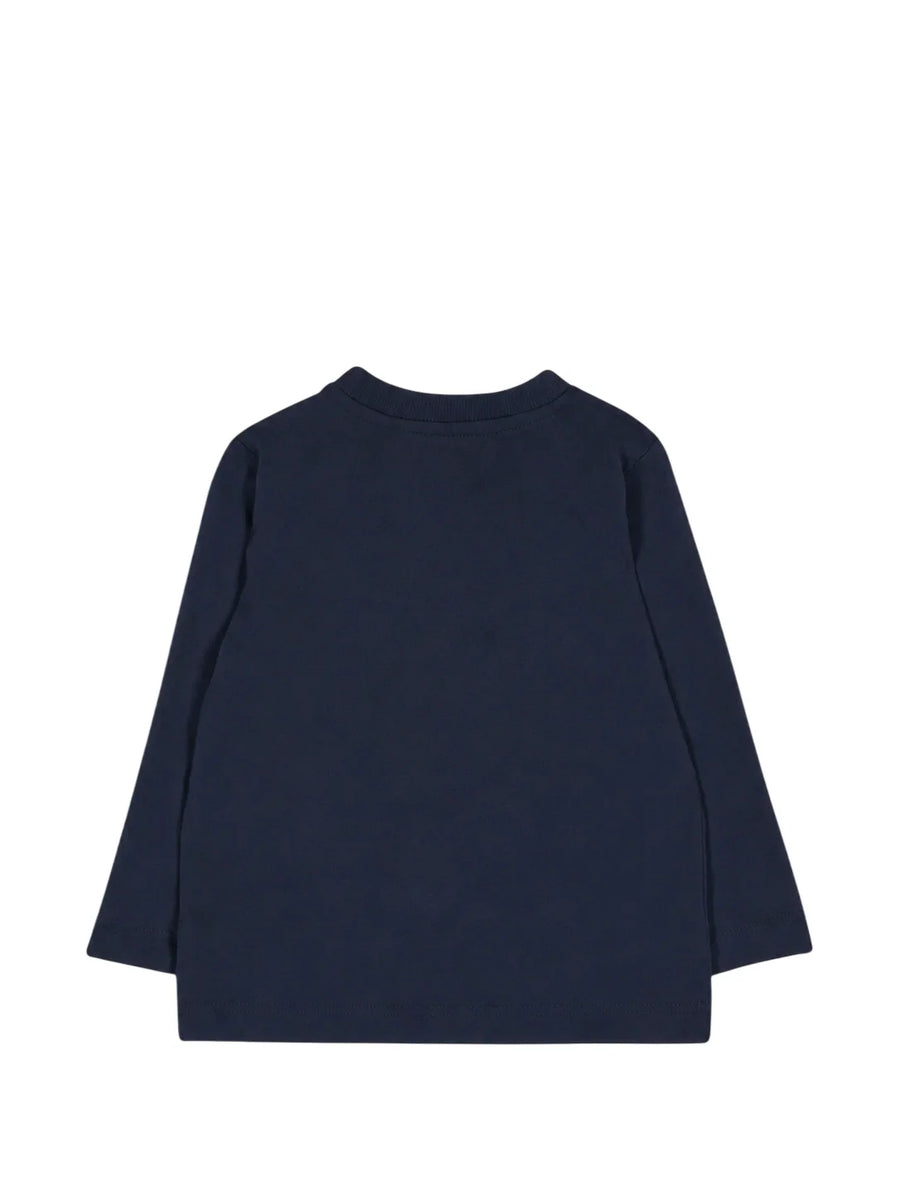 Moschino T-shirt manica lunga con orsetto blu