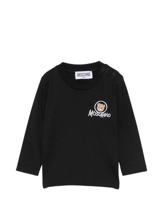 Moschino T-shirt neonato manica lunga con orsetto nero MRO014LAA34 60100 MOSCHINO 