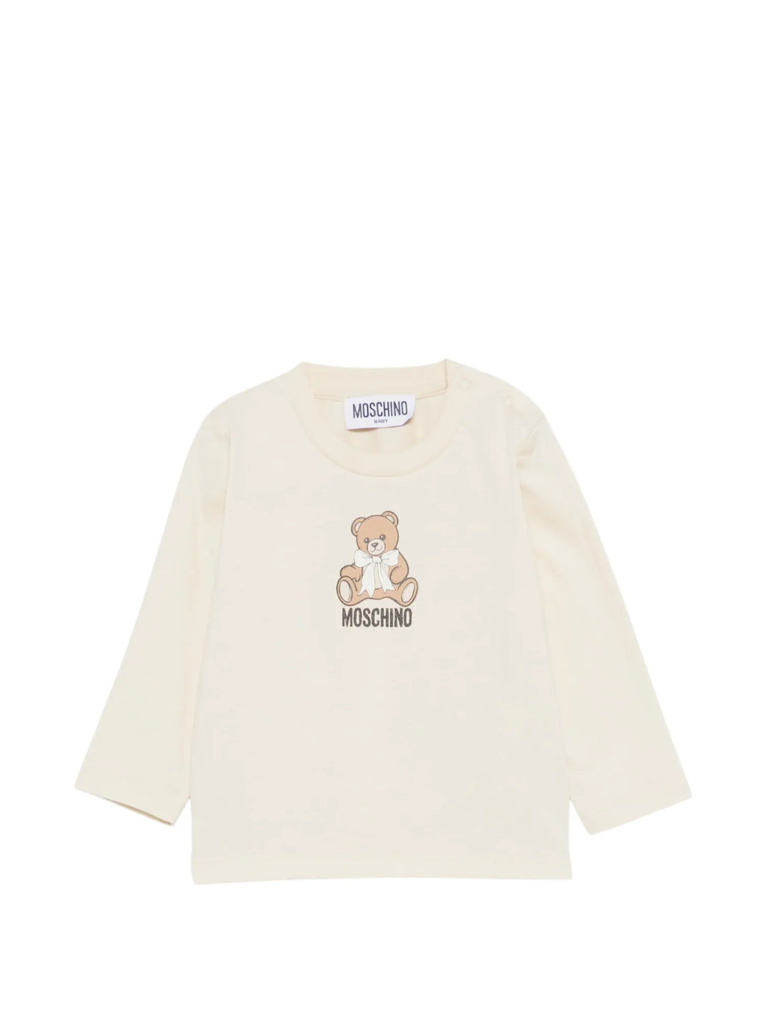 Moschino T-shirt manica lunga unisex neonato con orsetto beige