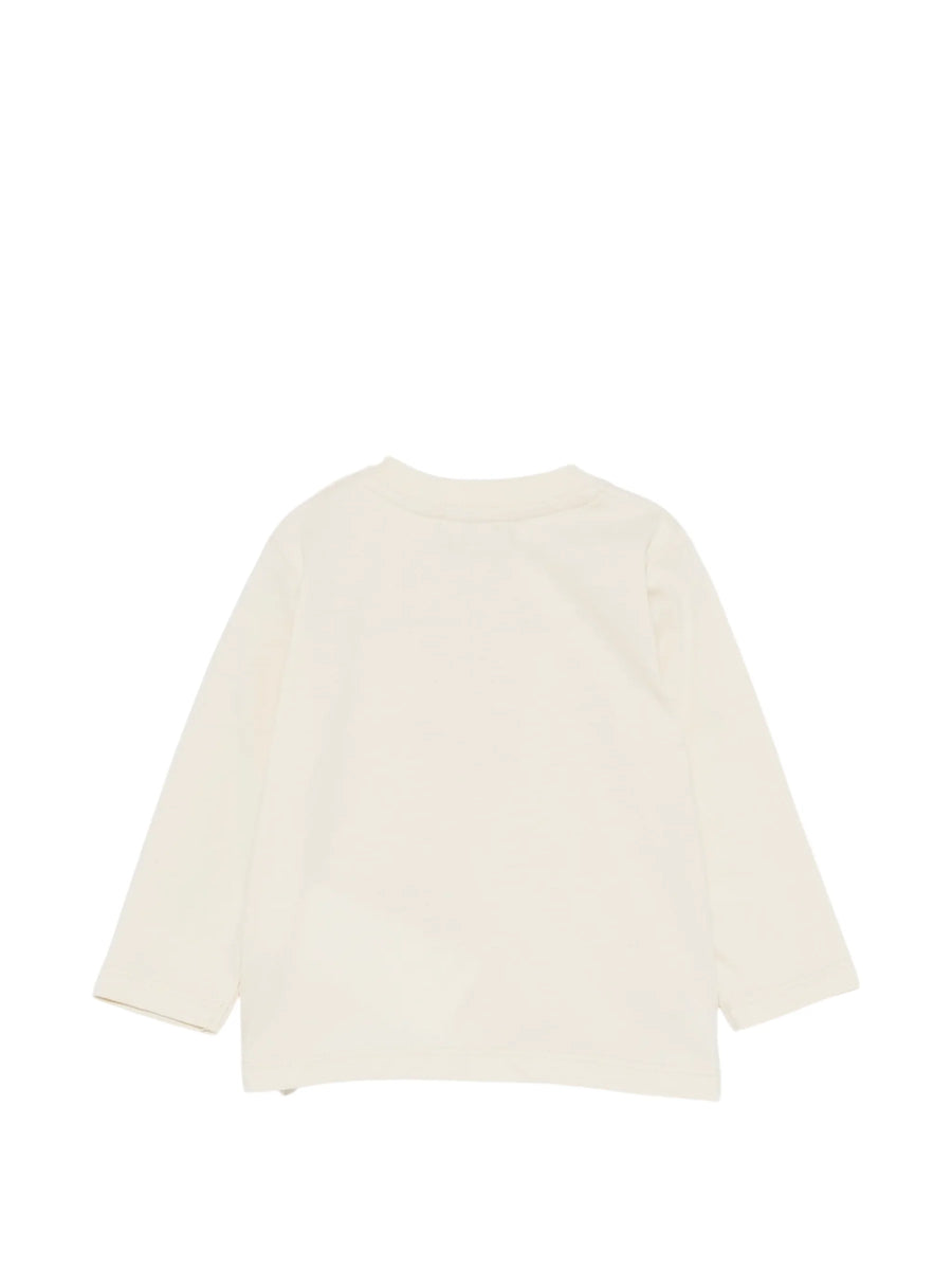 Moschino T-shirt manica lunga unisex neonato con orsetto beige
