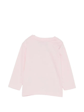 Moschino T-shirt manica lunga unisex neonato con orsetto rosa MTO014LAA10 50209 MOSCHINO