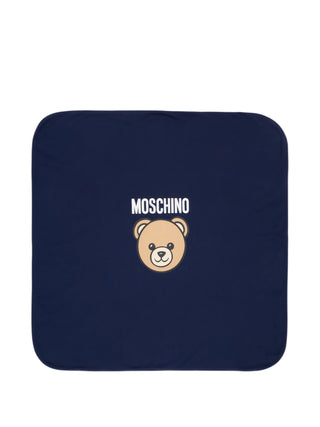 Moschino coperta unisex neonato con stampa orsetto blu MUB00OLCA40 40016 MOSCHINO 