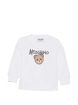 Moschino felpa unisex neonato con orsetto bianco MUF06HLCA83 10101 MOSCHINO 