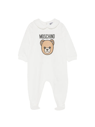 Moschino tutina unisex neonato con piedini stampa orsetto panna MUY09OLCA40 10063 MOSCHINO 