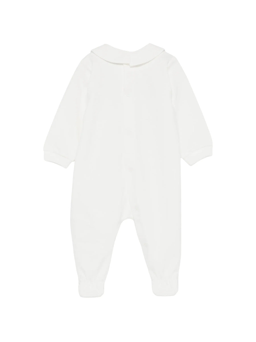 Moschino tutina unisex neonato con piedini stampa orsetto panna