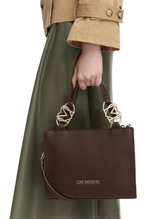 Love Moschino borsa a mano in ecopelle martellata con tracolla marrone JC4006PP1P-LB0 300 MOSCHINO LOVE
