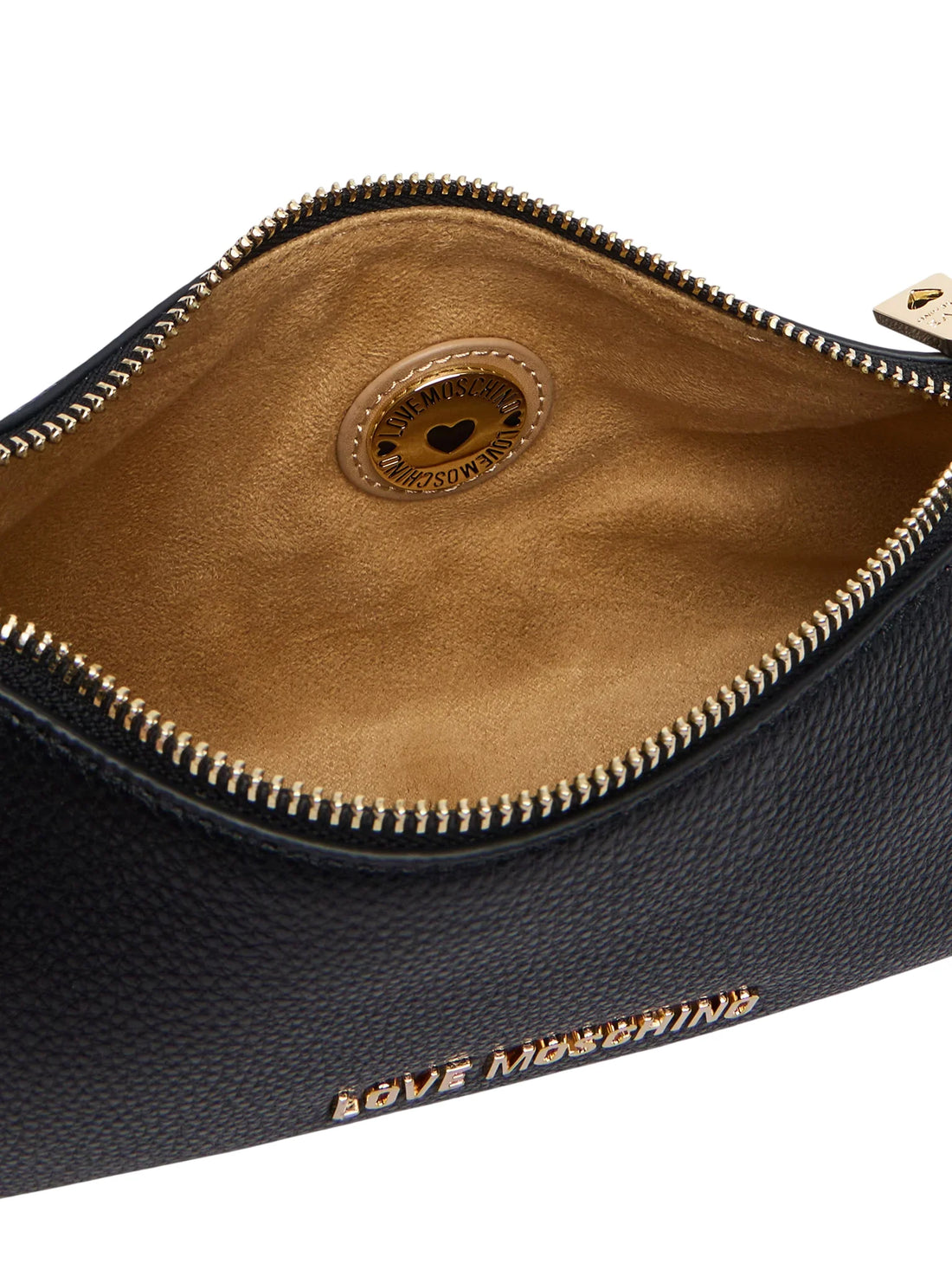 Love Moschino borsa a tracolla in ecopelle martellata nero oro