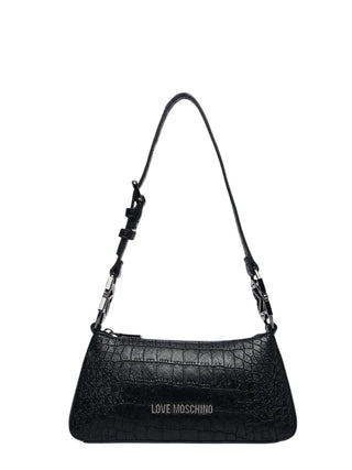 Love Moschino borsa a tracolla in ecopelle effetto coccodrillo nero argento JC4007PP1P-LF0 000 MOSCHINO LOVE 