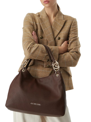 Love Moschino borsa tote a spalla in ecopelle martellata marrone JC4014PP1P-LB0 300 MOSCHINO LOVE