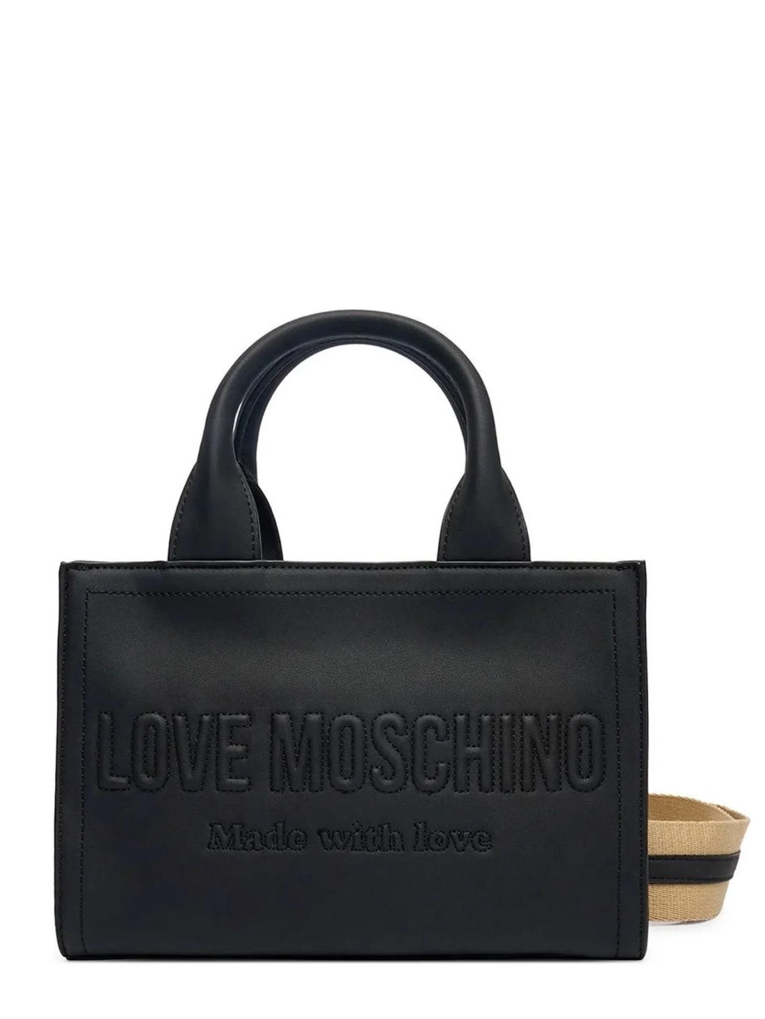 Love Moschino borsa a mano in ecopelle con tracolla nero