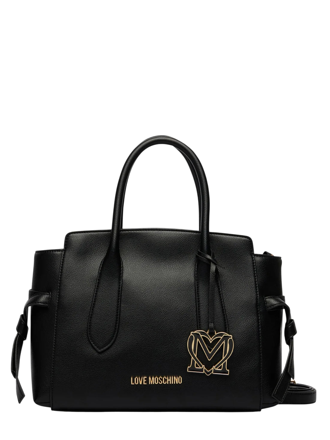 Love Moschino borsa a mano in ecopelle martellata con tracolla nero