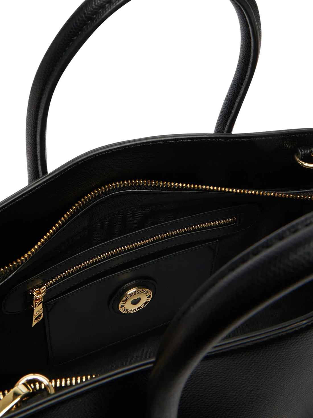 Love Moschino borsa a mano in ecopelle martellata con tracolla nero