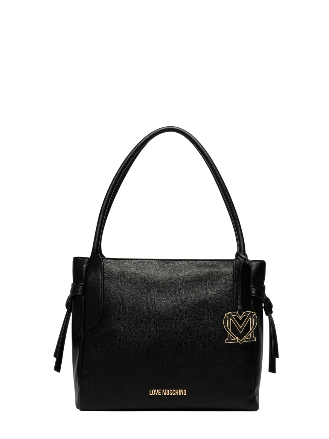 Love Moschino borsa a spalla in ecopelle martellata nero