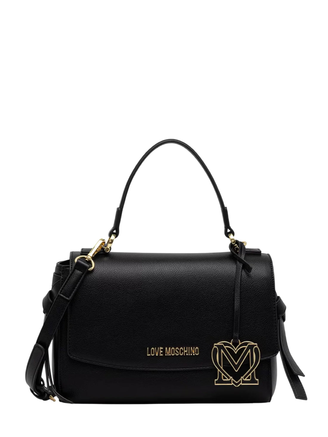 Love Moschino borsa a mano in ecopelle martellata con tracolla nero