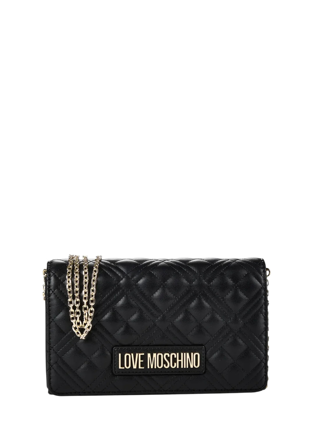 Love Moschino borsa a tracolla donna in ecopelle trapuntata nero oro